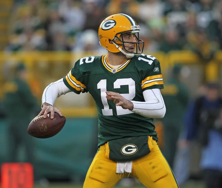 Green Bay Quarterback Aaron Rodgers threw a pair of first-half touchdown passes. (Jonathan Daniel/Getty Images)