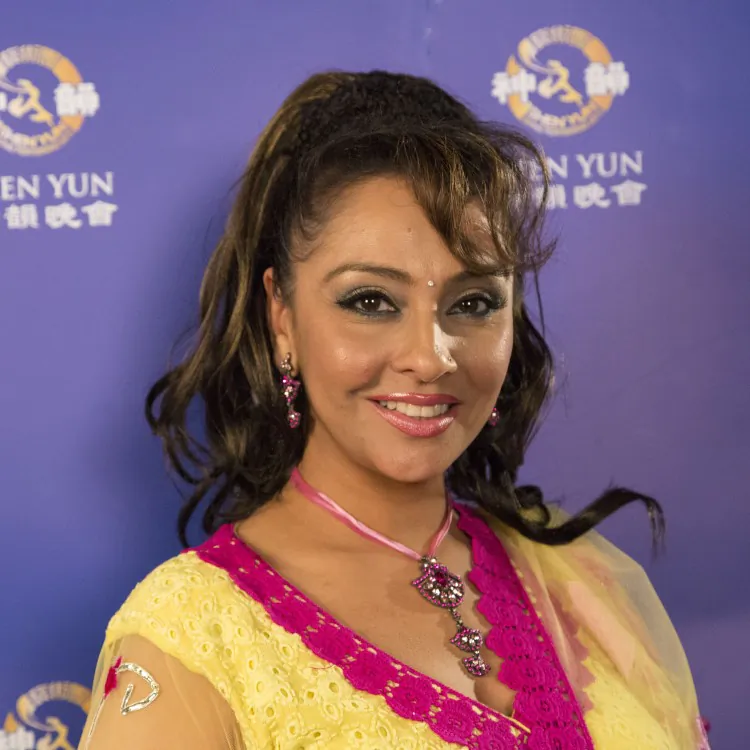 Honey Kalaria said that Shen Yun gets people hooked on classical Chinese dance and performing arts. She attended the first Shen Yun performance, a packed house, at the Barbican on March 5th. (Simon Gross/The Epoch Times)