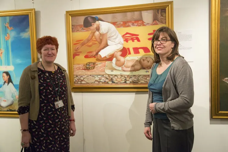 The first section of the Art of Zhen Shan Ren International Exhibition in the Kingston Museum, February 2013. (Simon Gross/The Epoch Times)