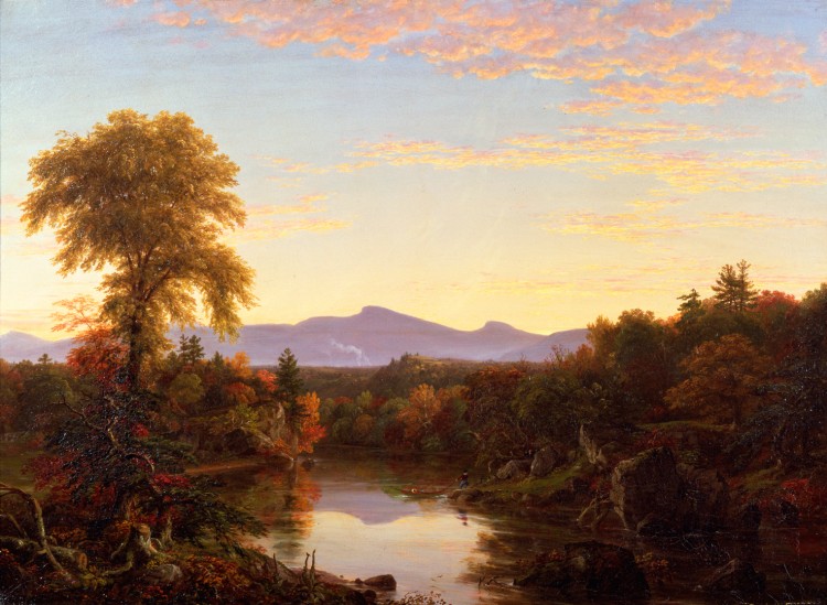 Thomas Cole (1801-1848) The Catskills and Lake George, Catskill Creek, N.Y., 1845, Oil on canvas. New-York Historical Society, The Robert L. Stuart Collection, S-157