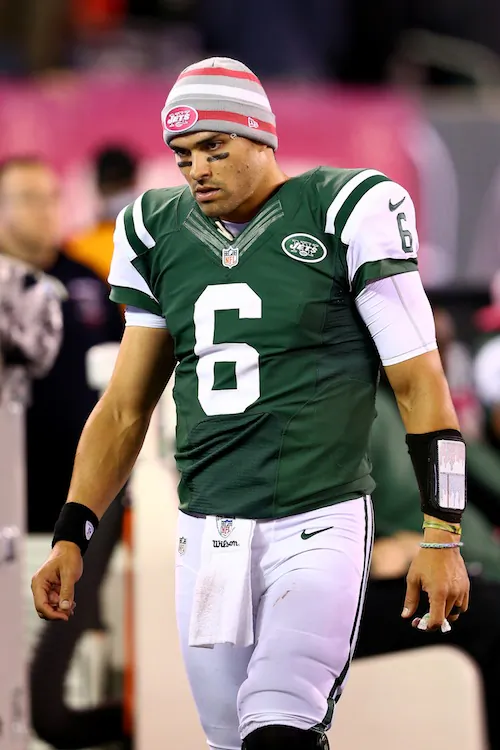 Mark Sanchez has a passer rating of 66.6 which is third-to-last in the NFL. (Al Bello/Getty Images)