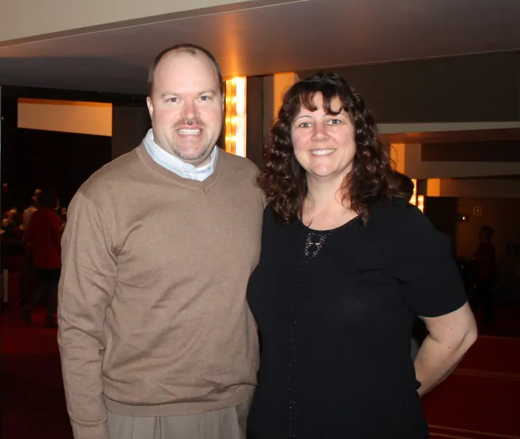 Sean Slater and his wife, Karen, after the final Shen Yun show in Ottawa at the National Arts Center on Dec. 30, 2012. (Susan Chen/The Epoch Times)