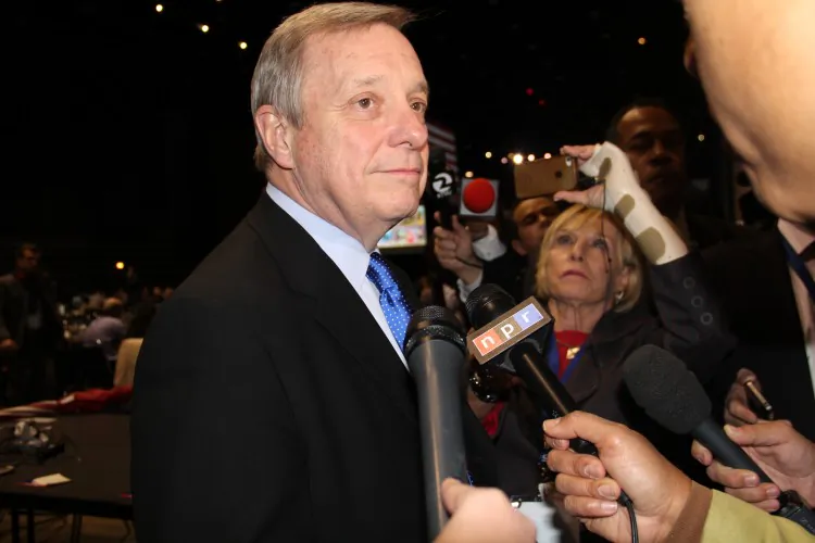 Illinois Democratic Sen. Dick Durbin in Chicago Tuesday. Sen. Durbin said the campaign's strategy of working on voter turnout at the grass-roots level, and in specific swing states, had been significant in Obama's win. (Shar Adams/The Epoch Times)