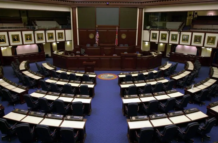 A seal of the Florida House of Representatives is seen in Tallahassee, Fla. (Alex Wong/Newsmakers)