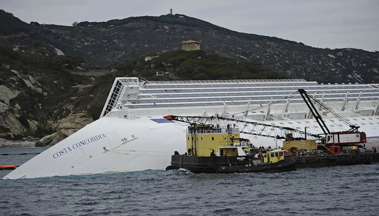 Italian authorities announced Tuesday that the search for more bodies in the Costa Concordia wreck will end do to unsafe conditions for divers. The cruise liner with over 4,000 people aboard crashed near Giglio Island, off the coast of Tuscany, Italy on Jan. 13. (Filippo Monteforte/AFP/Getty Images)