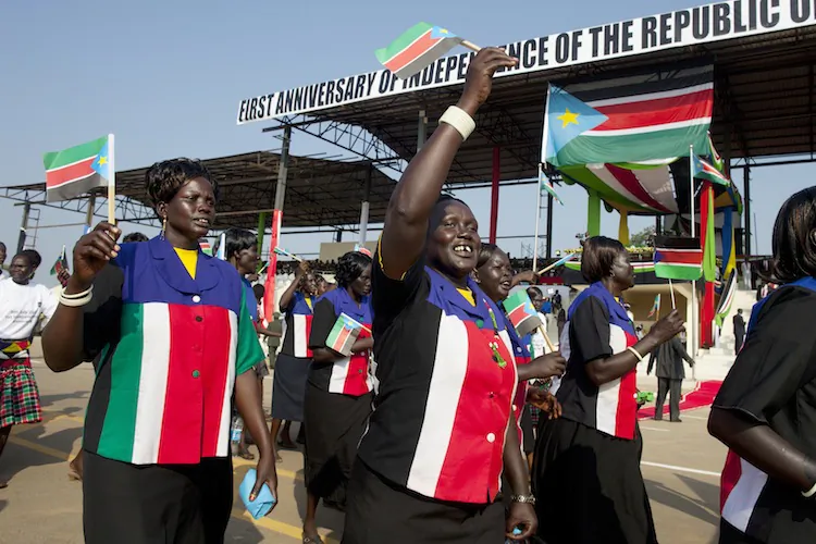 South Sudanese women parade during a ceremony for South Sudan's first Independence day on July 9, in Juba, South Sudan. (Paula Bronstein/Getty Images)