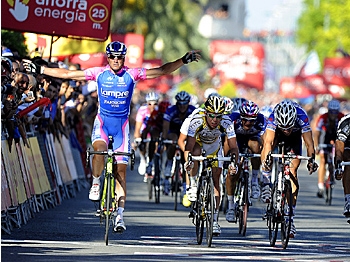 Alessandro Petacchi won Stage Seven but retired after a crash later. (Jose Jordan/AFP/Getty Images) Alessandro Petacchi won Stage Seven but retired after a crash later. (Jose Jordan/AFP/Getty Images)