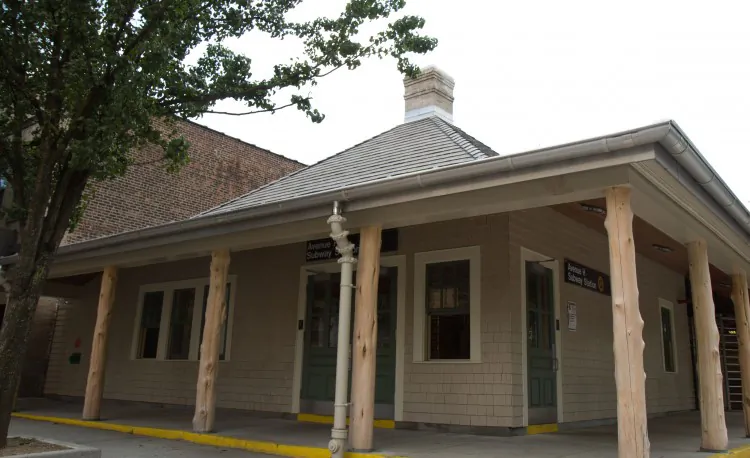 The Avenue H Station House, built in 1906, was saved by the community in 2002 from being torn down, was landmarked, and has recently been renovated. (Zachary Stieber/The Epoch Times)