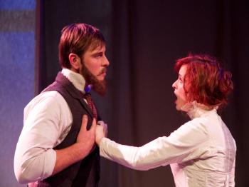 GEORGE AND DOT: George Seurat (Brandon Dahlquist) and his model and lover Dot (Jess Godwin) in the Porchlight production of 'Sunday in the Park With George.' (Johnny Knight)