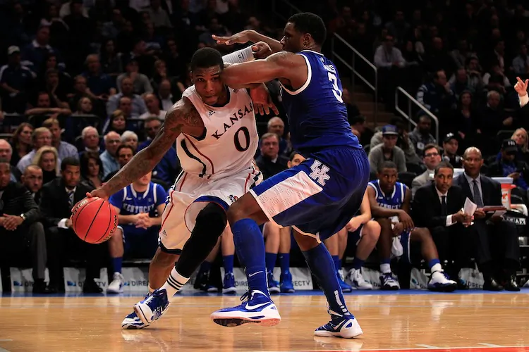 Kentucky's defense limited Kansas power forward and leading-scorer Thomas Robinson (L) to just 11 points in their November 15 contest which the Wildcats won. (Chris Trotman/Getty Images)
