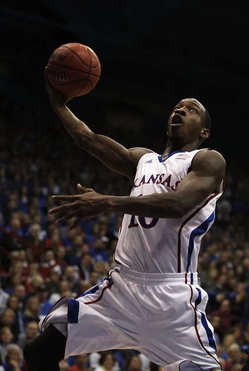 Kansas guard Tyshawn Taylor has averaged 18.5 points in the Jayhawks eight conference games (7-1 record) thus far. (Jamie Squire/Getty Images)