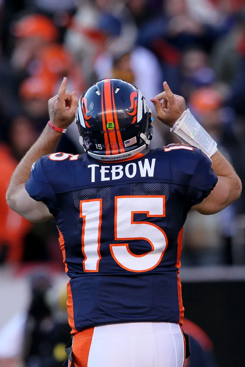 Tim Tebow threw for 316 yards and ran for another 50 in the Broncos' shocking win over Pittsburgh. (Jeff Gross/Getty Images)