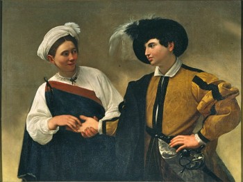 The Fortune Teller, 1595, oil on canvas, 115 x 150 cm (Pinacoteca Capitolina, Musei Capitolini, Rome, Scala/Art Resource, New York) The Fortune Teller, 1595, oil on canvas, 115 x 150 cm (Pinacoteca Capitolina, Musei Capitolini, Rome, Scala/Art Resource, New York)