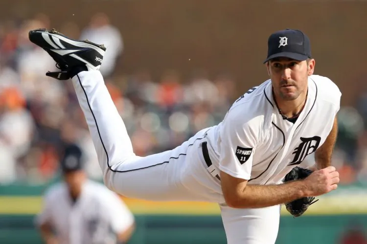 Verlander led the league in wins, strikeouts, and ERA in 2011, netting him both the Cy Young Award and MVP. (Leon Halip/Getty Images)