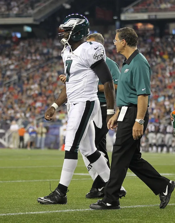 Michael Vick has already suffered his second injury of the preseason. (Jim Rogash/Getty Images)