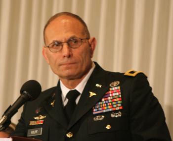 MORE DWELL TIME: Major General (Dr.) Philip Volpe, United States Army, and co-chair of the DoD Task Force on the Prevention of Suicide by Members of the Armed Forces, wants the time between deployments ('dwell time') be longer and of better quality for Service members 'to restore to them to their optimal state of readiness.' He spoke Aug. 24 at the National Press Club. (Gary Feuerberg/The Epoch Times) MORE DWELL TIME: Major General (Dr.) Philip Volpe, United States Army, and co-chair of the DoD Task Force on the Prevention of Suicide by Members of the Armed Forces, wants the time between deployments ('dwell time') be longer and of better quality for Service members 'to restore to them to their optimal state of readiness.' He spoke Aug. 24 at the National Press Club. (Gary Feuerberg/The Epoch Times)