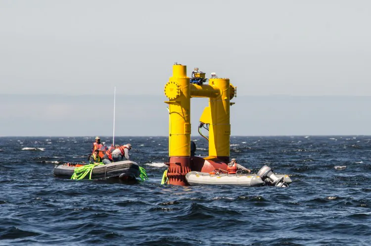 A look at the WET-NZ device as it was during its testing operations 2-3 miles off the coast off Newport, Ore. New research in energy harnessed from waves is expanding the possibilities of America's energy resources. (Pat Kight/Oregon Sea Grant)
