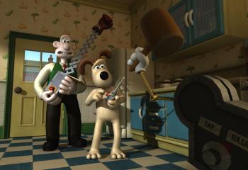ODD INVENTIONS: Wallace and his dog, Gromit are shown battling with one of their contraptions in a screenshot from a game by Telltale Games. Wallace & Gromit have been the stars in cartoons and video games alike. (Courtesy of Telltale Games) ODD INVENTIONS: Wallace and his dog, Gromit are shown battling with one of their contraptions in a screenshot from a game by Telltale Games. Wallace & Gromit have been the stars in cartoons and video games alike. (Courtesy of Telltale Games)