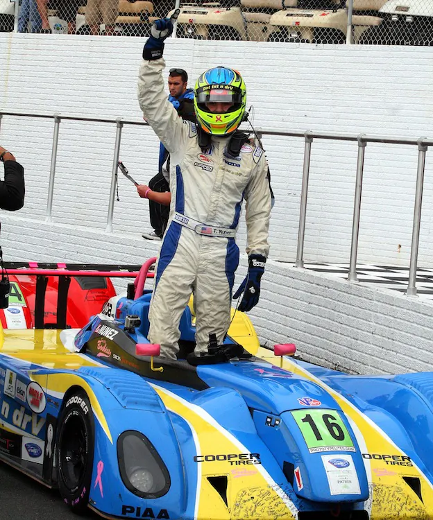 Nunez slashed through the field after his penalty, often passing several cars per lap. (James Fish/The Epoch Times)