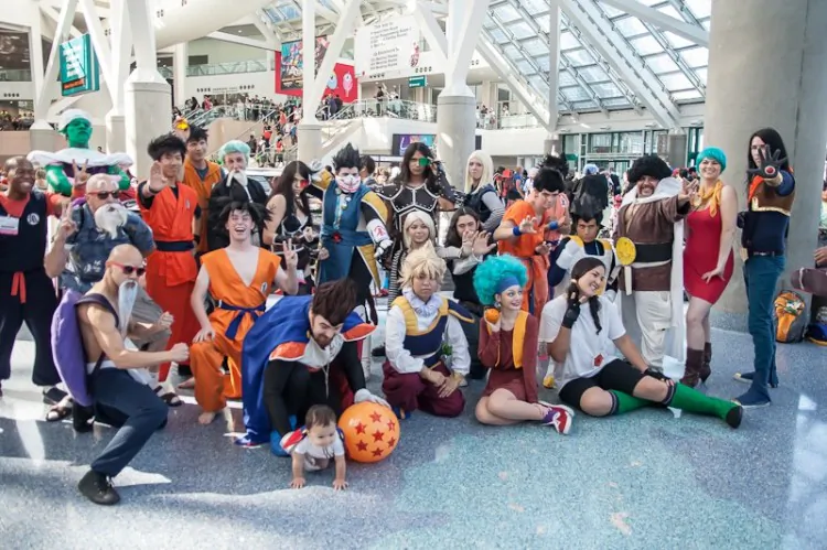 A group of anime fans dressed in costumes from 'Appleseed,' which was originally a manga series (Japanese comic), with later adaptations to both an anime series and movie. (Derek Padula/The Epoch Times)
