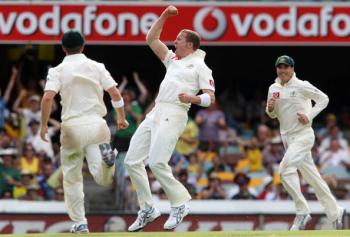 SIDDLE'S SIX WICKETS INCLUDED A HAT-TRICK: Australia's Peter Siddle takes the wicket of England's Alastair Cook during Day 1 of the First Ashes Test. (Bradley Kanaris/Getty Images) SIDDLE'S SIX WICKETS INCLUDED A HAT-TRICK: Australia's Peter Siddle takes the wicket of England's Alastair Cook during Day 1 of the First Ashes Test. (Bradley Kanaris/Getty Images)