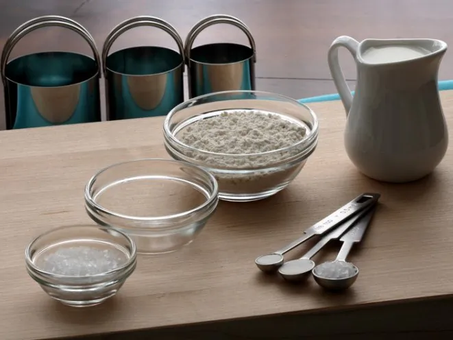 A lineup of common baking ingredients. Baking soda and baking powder are both very useful items to keep in your kitchen, however, baking soda has other uses more than for baking. (Dreamstime)