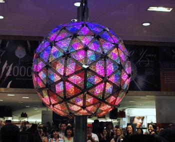 RING IN THE NEW: The new 2008 Times Square New Year's Eve ball on public display on Wednesday at Macy's. (Jonathan Weeks/The Epoch Times) RING IN THE NEW: The new 2008 Times Square New Year's Eve ball on public display on Wednesday at Macy's. (Jonathan Weeks/The Epoch Times)