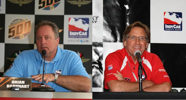 Brian Barnhart (L) is out as race director and Terry Angstadt (R) has resigned as commercial division president of IndyCar. (Indycar.com)
