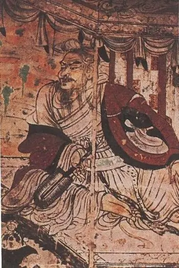 Visit of the Bodhisattva Manjusri to Vimalakirti—A Dunhuang iconic mural. (Courtesy of Tony Dai)
