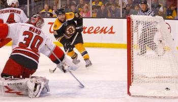 STAYING ALIVE: Boston's playoff hopes remained intact after several big goals, including one by Phil Kessel in the first period. (Jim Rogash/Getty Images) STAYING ALIVE: Boston's playoff hopes remained intact after several big goals, including one by Phil Kessel in the first period. (Jim Rogash/Getty Images)