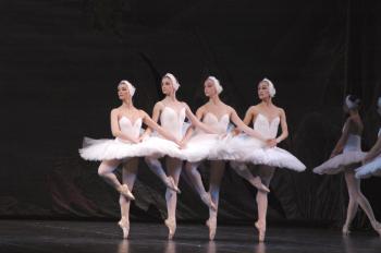 CHARMING: Four swans fascinate in the pas de quatre in Act 2 of Swan Lake performed by the Russian National Ballet Theatre in a past production. (Courtesy of Columbia Artist Theatricals) CHARMING: Four swans fascinate in the pas de quatre in Act 2 of Swan Lake performed by the Russian National Ballet Theatre in a past production. (Courtesy of Columbia Artist Theatricals)