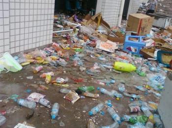 The school canteen after the riot. (The Epoch Times) The school canteen after the riot. (The Epoch Times)