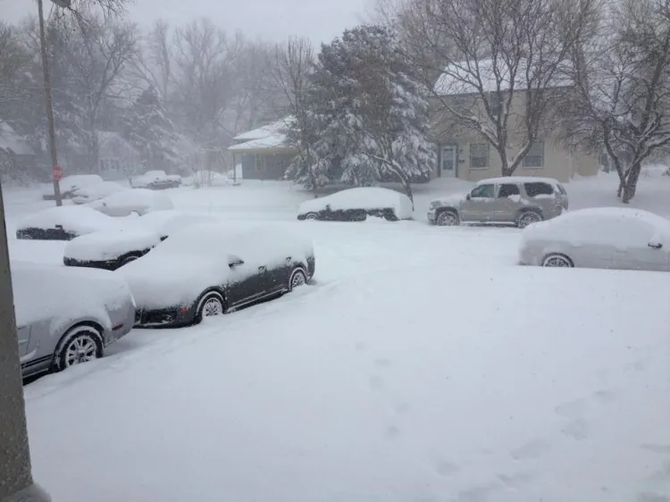 Kansas City received 14 inches of snow on Feb. 21. A blizzard will hit the region on Feb. 25. (Kansas City Highway Patrol)