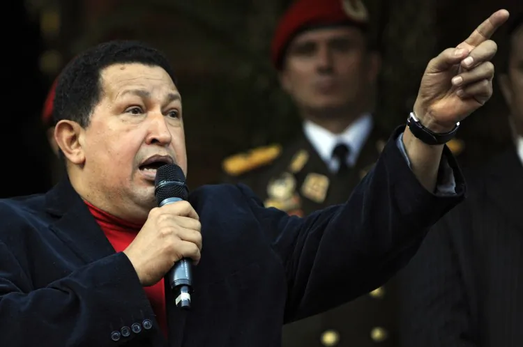 File photo of Venezuelan President Hugo Chavez speaking during Brazilian Foreign Minister Antonio de Aguilar Patriota's official visit at Miraflores Presidential Palace in Caracas, on Nov. 1, 2012. (Leo Ramirez/AFP/Getty Images)