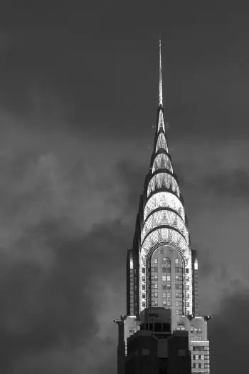 SPARKLING SPIRE: The peak of the Chrysler building, once the tallest in the world, scrapes the Midtown Manhattan skyline. (Jenny O'Donnell)