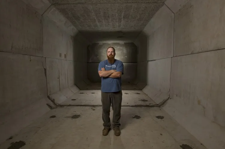 The Nature Conservancy's artificial cave for bats under construction. (Alex J. Wyss/Nature Conservancy)
