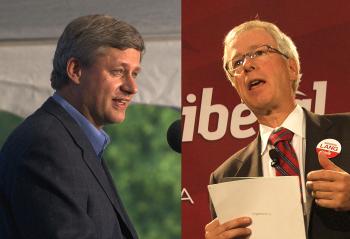 Prime Minister Stephen Harper (L) and Liberal Party leader Stéphane Dion (R). (Matthew Little/The Epoch Times) Prime Minister Stephen Harper (L) and Liberal Party leader Stéphane Dion (R). (Matthew Little/The Epoch Times)