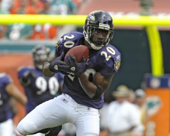 INTERCEPTION: Ed Reed's two interceptions of Chad Pennington snuffed out any chances of Miami fighting back against Baltimore. (Al Messerschmidt/Getty Images)