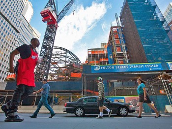 MONEY MOVES: Federal aid for recovery after 9/11 helped build the new Fulton Street Subway Station at Fulton Street and Broadway Avenue. (Amal Chen/The Epoch Times)