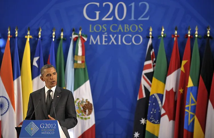 US President Barack Obama delivers a speech at the end of the G20 Summit. (Cris Bouroncle/AFP/GettyImages)