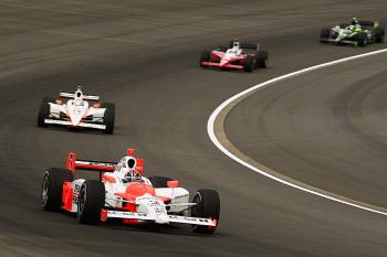 Helio Castroneves started at the back of the pack after crashing in qualifying, and never got a chance to fine-tune his car. He finished tenth, one lap down. (Chris McGrath/Getty Images) Helio Castroneves started at the back of the pack after crashing in qualifying, and never got a chance to fine-tune his car. He finished tenth, one lap down. (Chris McGrath/Getty Images)