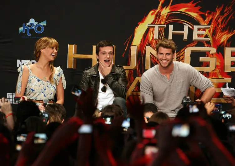 Protagonists attend 'The Hunger Games' U.S. Mall Tour Kick-Off at Westfield Century City on March 3 in Los Angeles, California. (Getty Images)