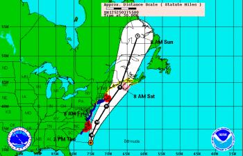 Hurricane Earl's five-day forecast track (NOAA)