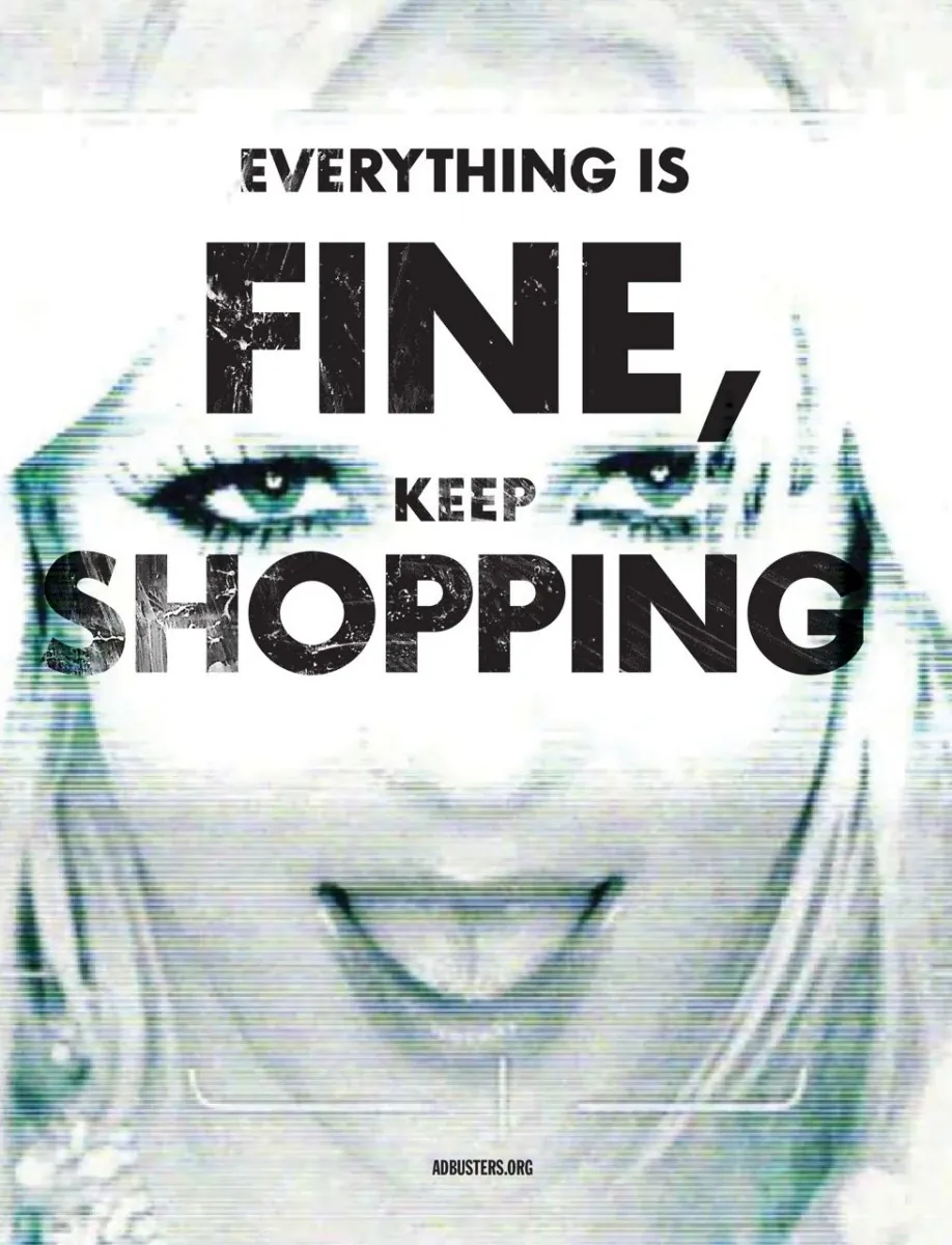An Adbusters Buy Nothing Day poster.