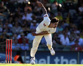 Left-arm quick ... Australia's Mitchell Johnson was involved in verbal barbs during the Third Ashes Test. (Hamish Blair/Getty Images) Left-arm quick ... Australia's Mitchell Johnson was involved in verbal barbs during the Third Ashes Test. (Hamish Blair/Getty Images)