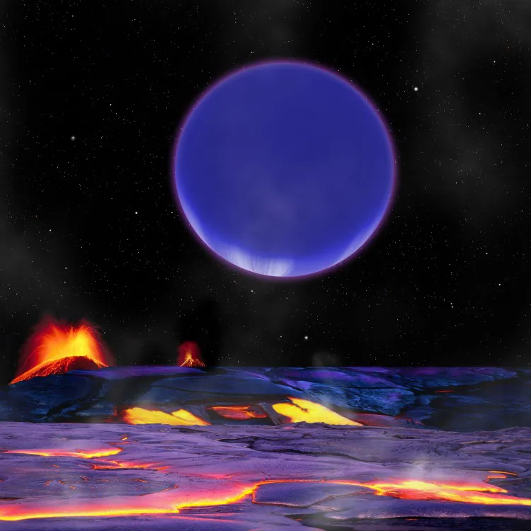 An artist's conception shows Kepler-36c as it might look from the surface of Kepler-36b. (David Aguilar/Harvard-Smithsonian Center for Astrophysics)