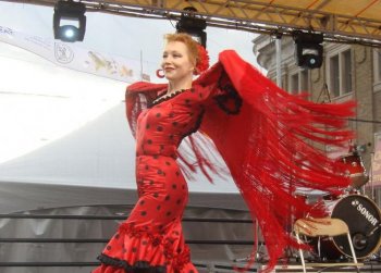 A flamenco dancer struts her stuff at the festival. (Kristina Skorbach/The Epoch Times)
