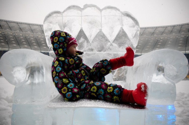 Ice Sculpture Park opened in Kyiv. (Vladimir Borodin/The Epoch Times)