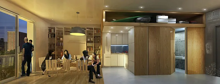 Mayor Michael Bloomberg announces the winner of the micro-apartment design competition. Residents are expected to be able to move into the first New York micro-apartments in 2015. (Deborah Yun/The Epoch Times)