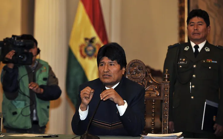 Bolivian President Evo Morales speaks during a press conference at the presidential palace Quemado, in La Paz on July 2. (Aizar Raldes/AFP/GettyImages)